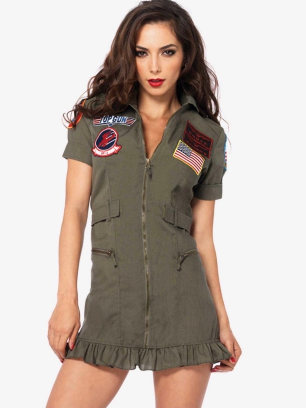 Top Gun Flight Dress Ladies Medium Maverick Halloween Costume Womens Sz Small